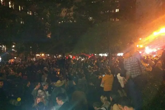 Zuccotti Park was full of protesters and supporters